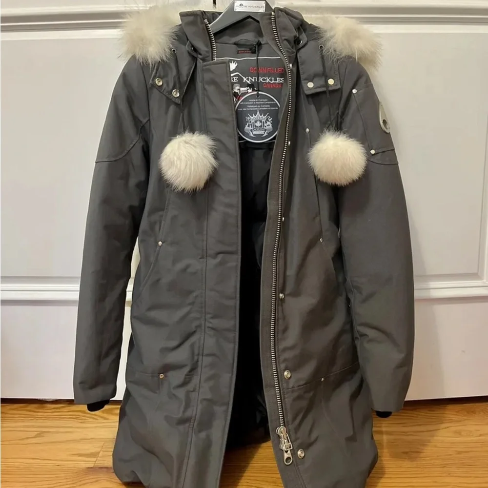 New MOOSE KNUCKLES Parka Stirling Coat Jacket with Natural Fur Size XS - Picture 1 of 8